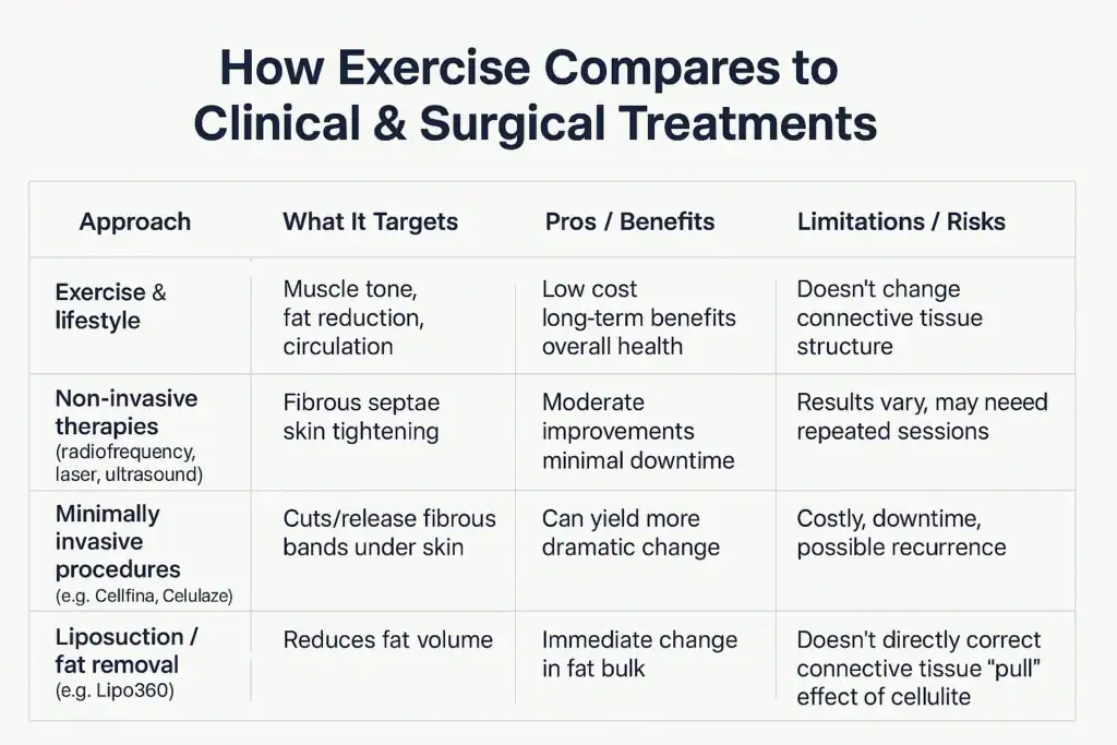 Sculpting Your Bum: Can Toning Exercises Really Reduce Cellulite? 2 How exercise compares to treatments from Lipo 360 St Albans