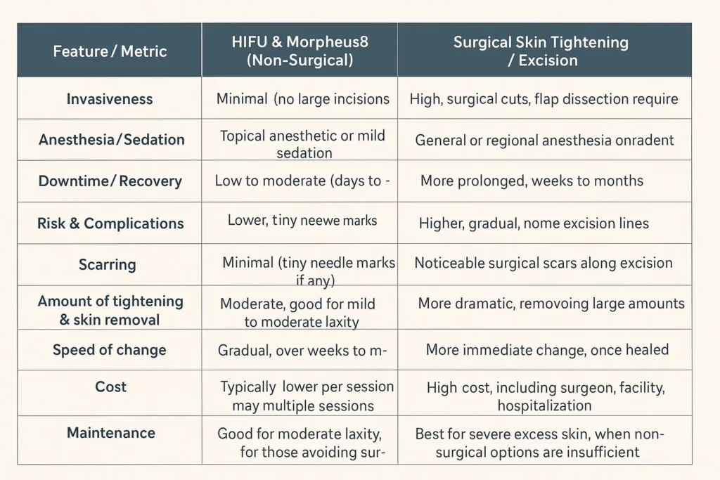 The Science of Skin Tightening 2 Table of skin tightening St Albans benefits compared to surgical options